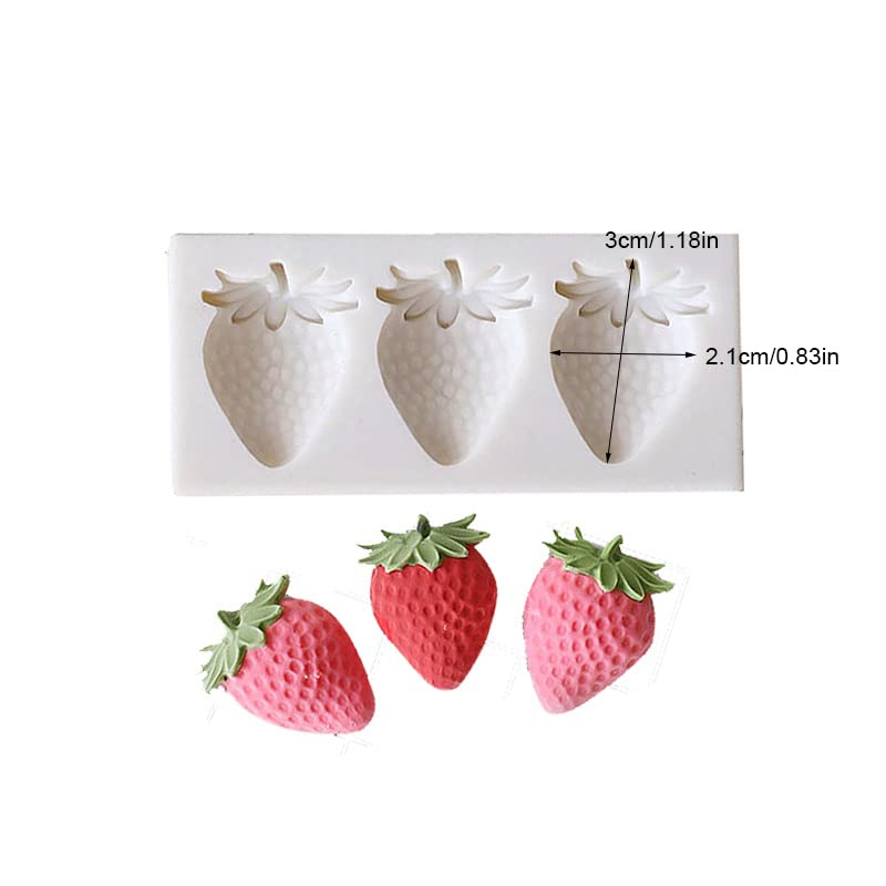 3in1 Strawberry Silicone Fondant Molds