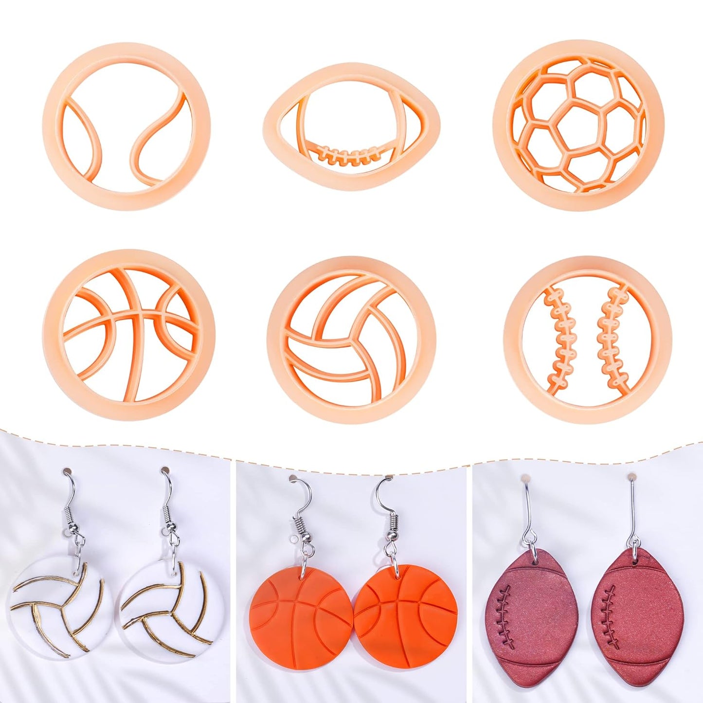 6pc Sports Ball Cookie Cutter 6pcs set