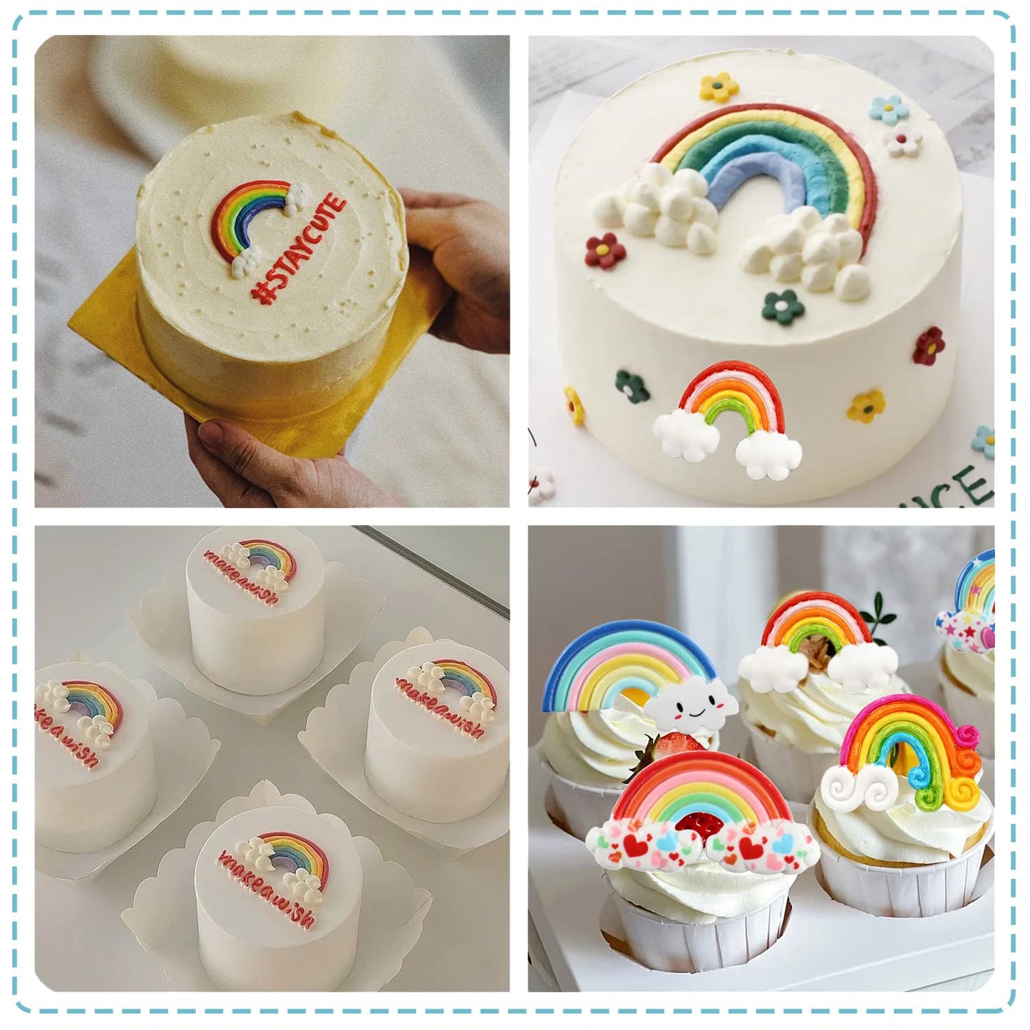 6in1 Rainbow Cloud Fondant Silicone Molds