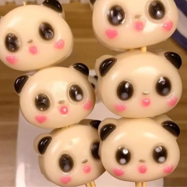 4 in 1 3D Cute Panda Silicone Molds Chocolate Candy Mold