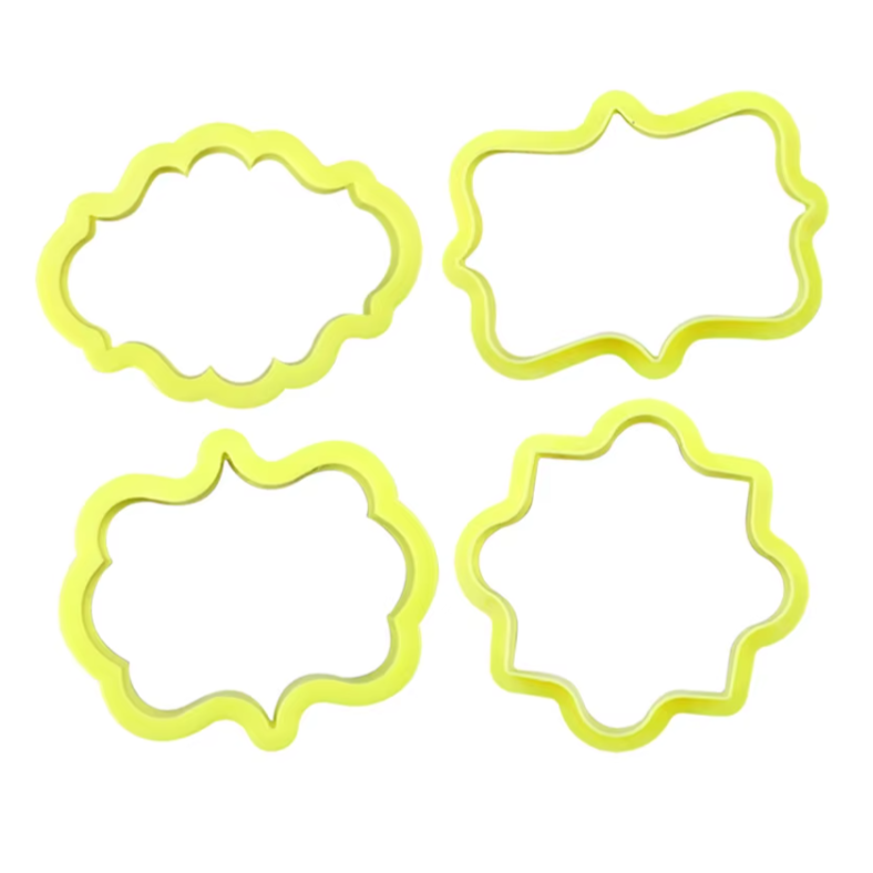 4 pcs Vintage Plaque Frame Cookie Cutter