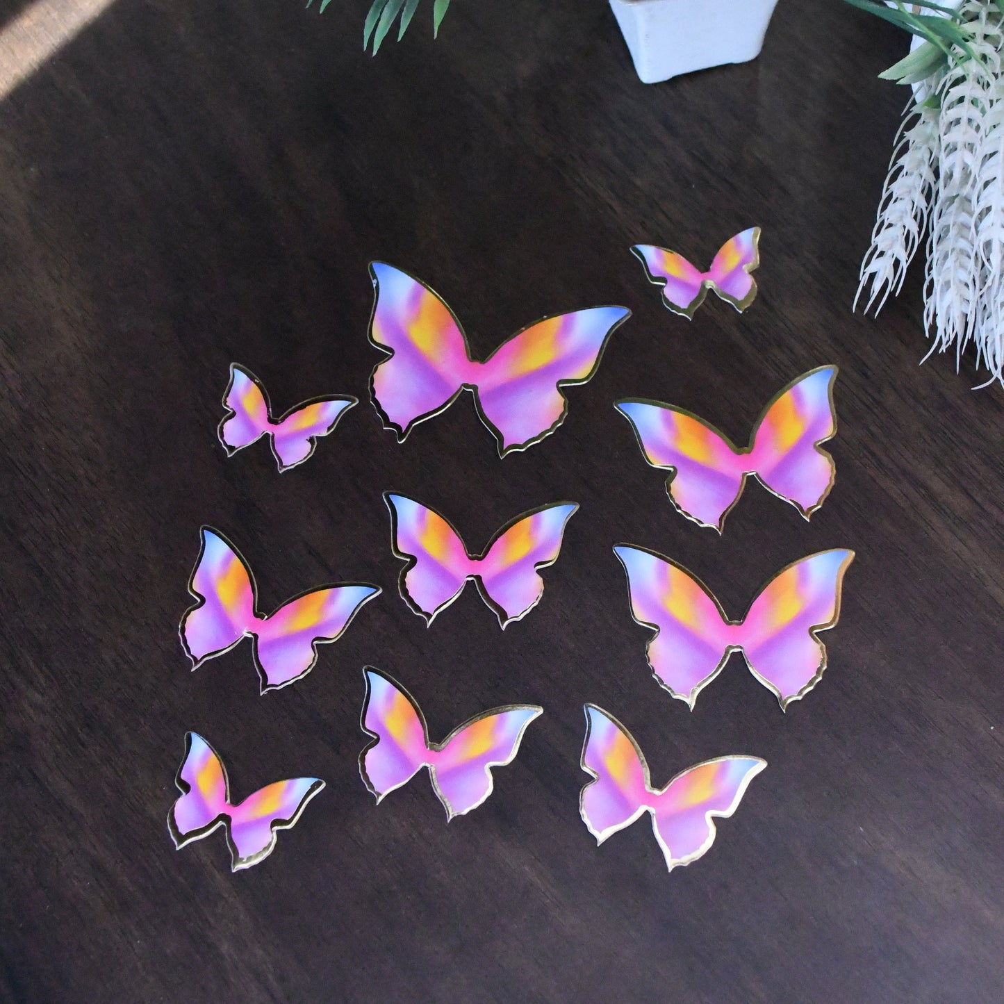 10 pcs Multi Color Butterfly Paper Topper
