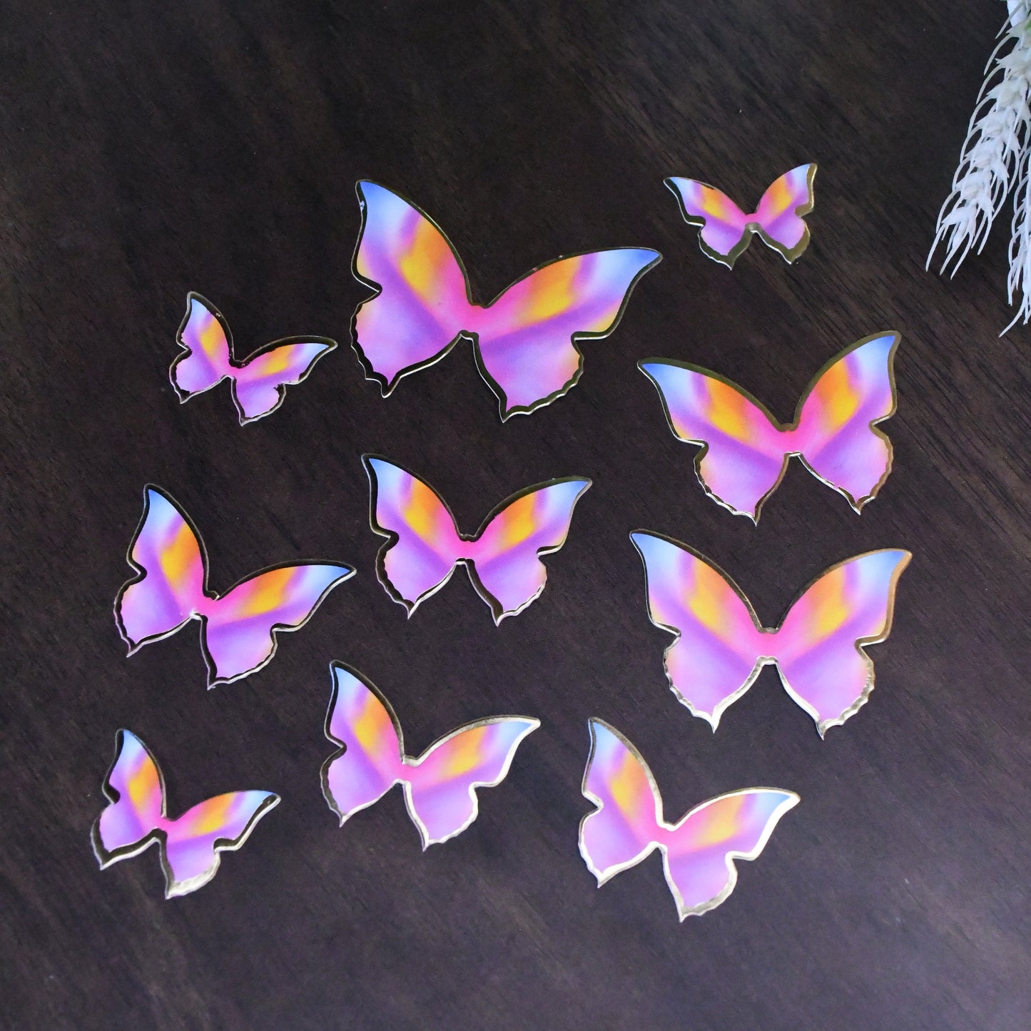 10 pcs Multi Color Butterfly Paper Topper