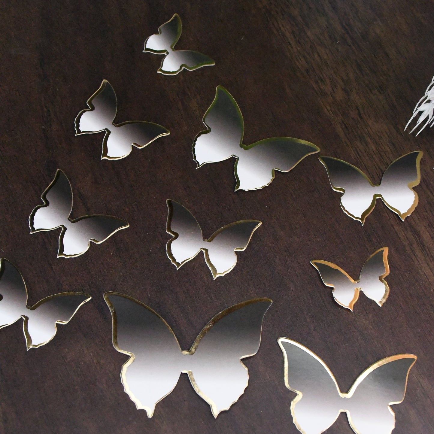 10 pcs Black & White Butterfly Paper Topper