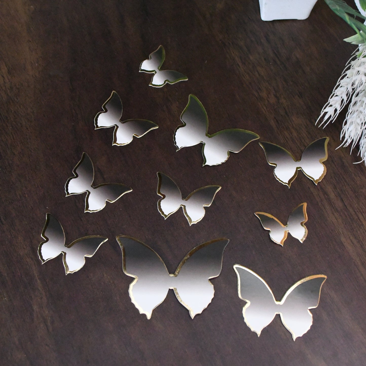 10 pcs Black & White Butterfly Paper Topper