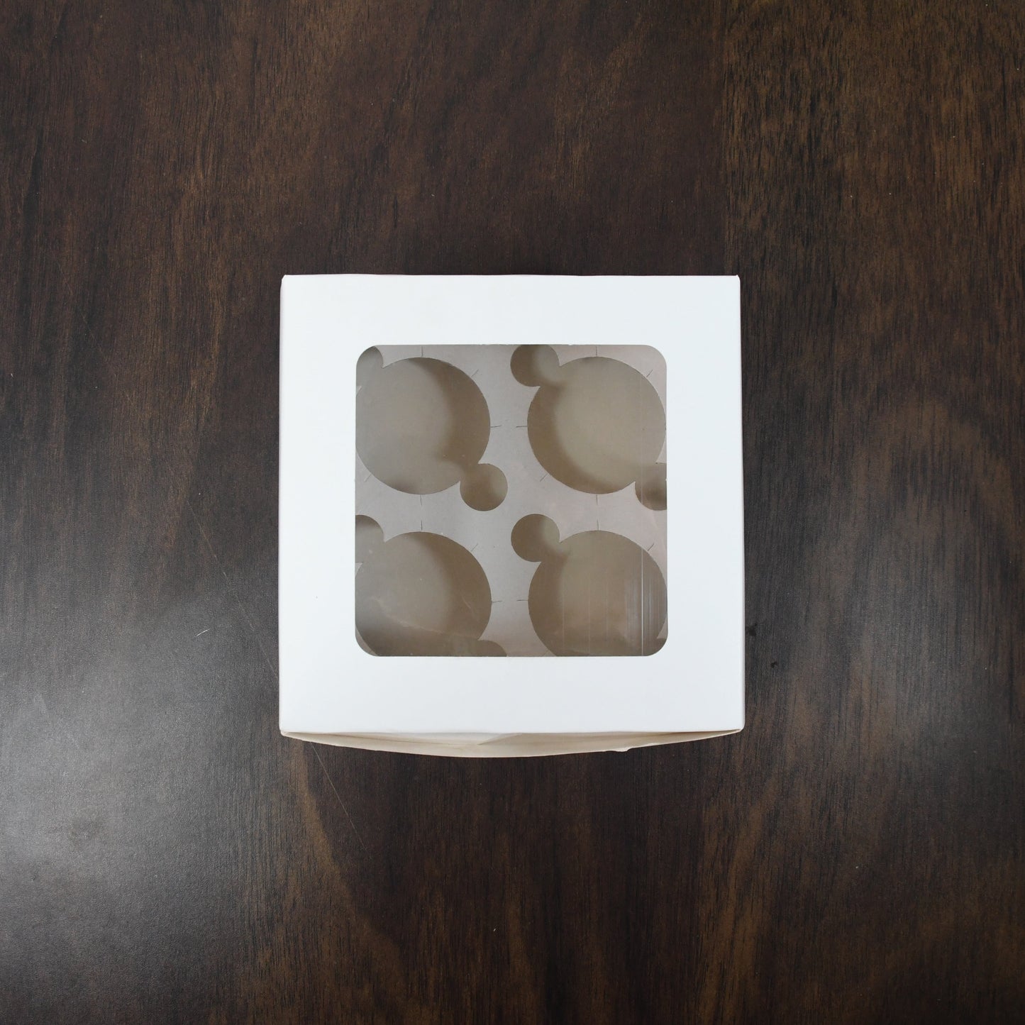 4 Cavity Cupcake Box Top Window