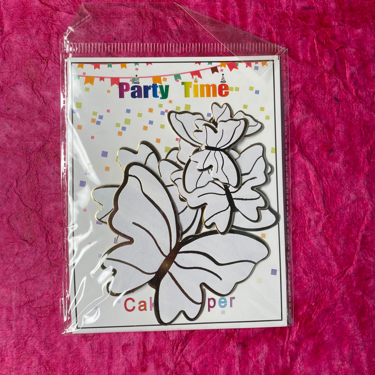 10pcs White Butterfly Paper Topper