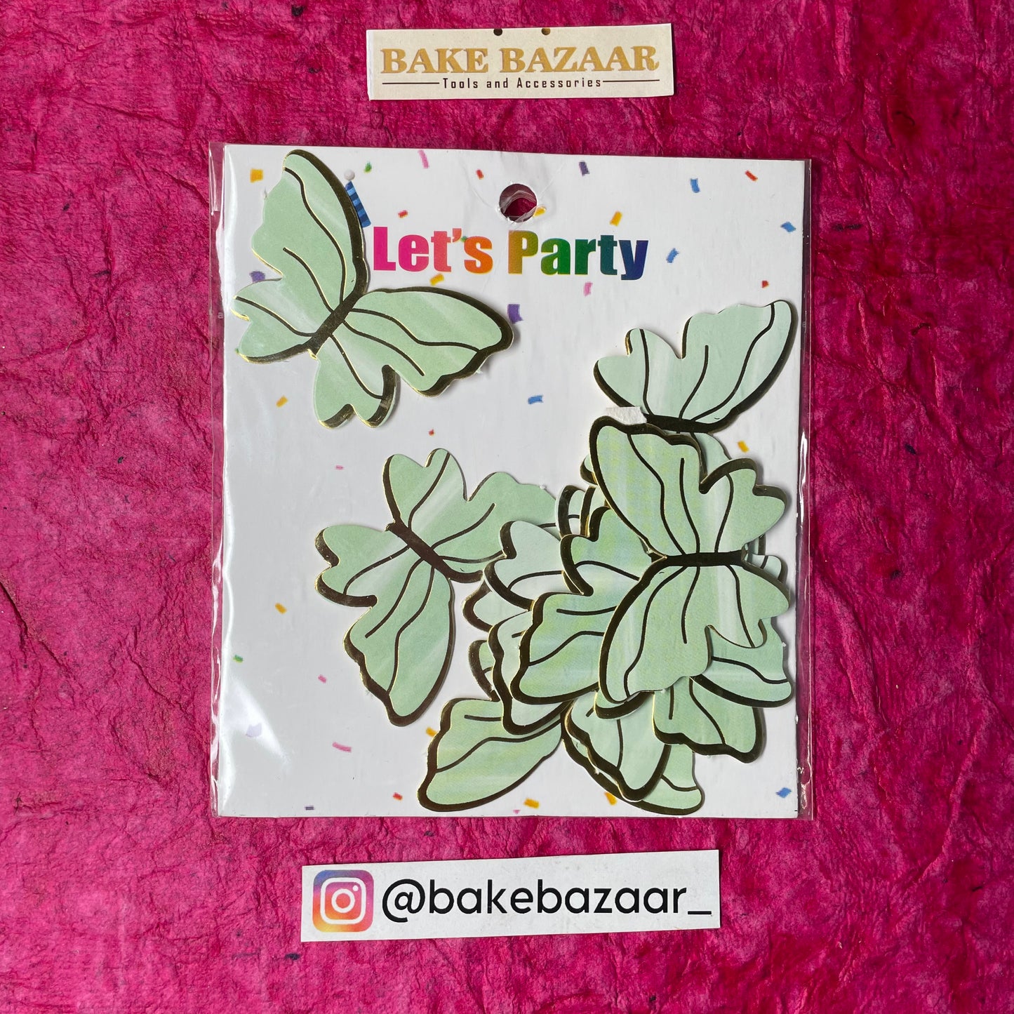 10pcs Green Butterfly Paper Topper