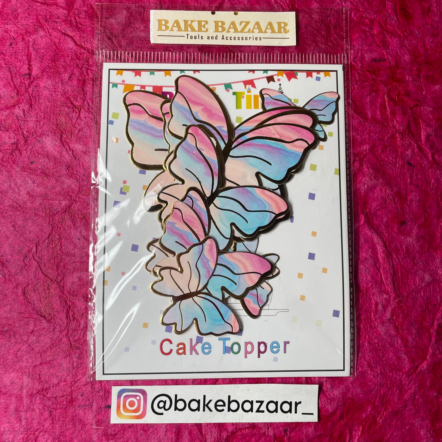 10pcs Multicolor Butterfly Paper Topper