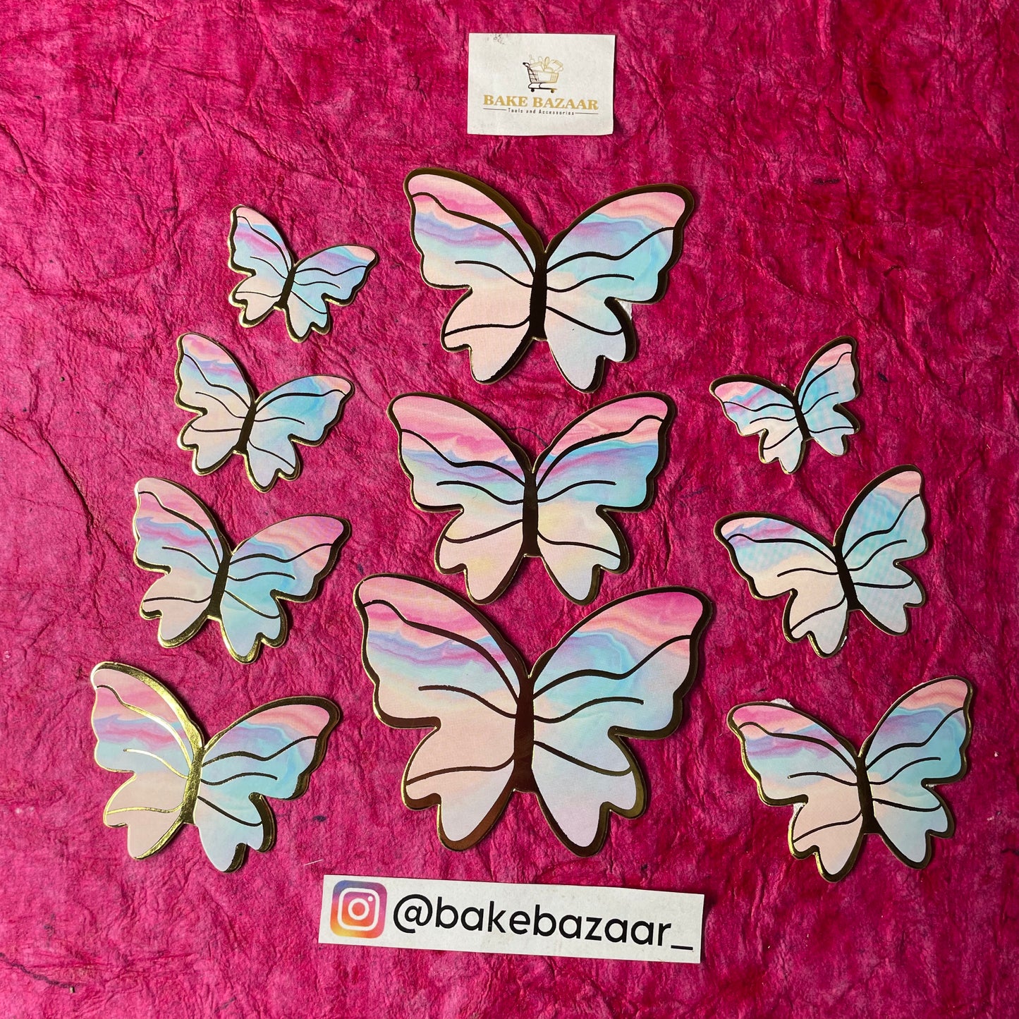 10pcs Multicolor Butterfly Paper Topper