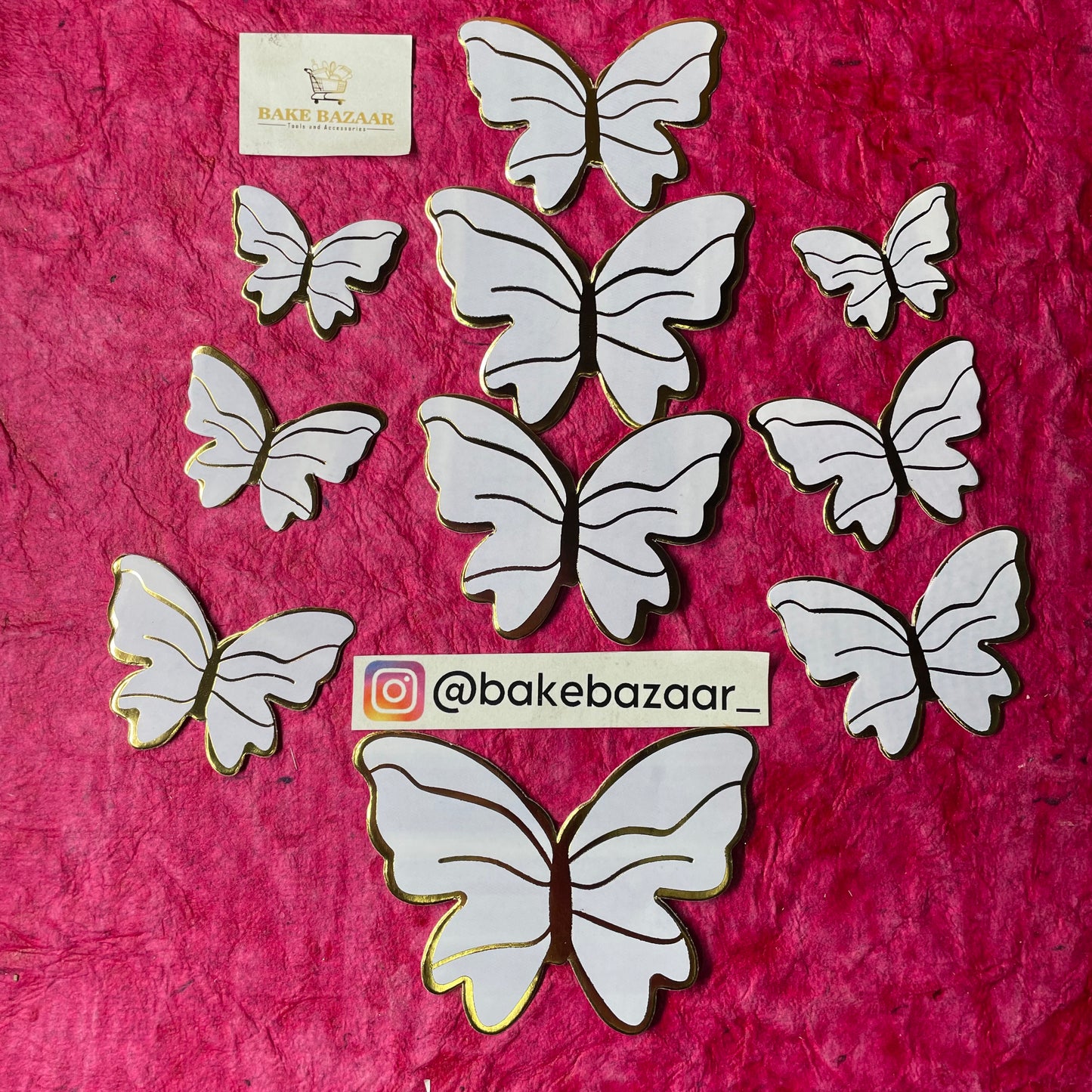 10pcs Light Purple Butterfly Paper Topper