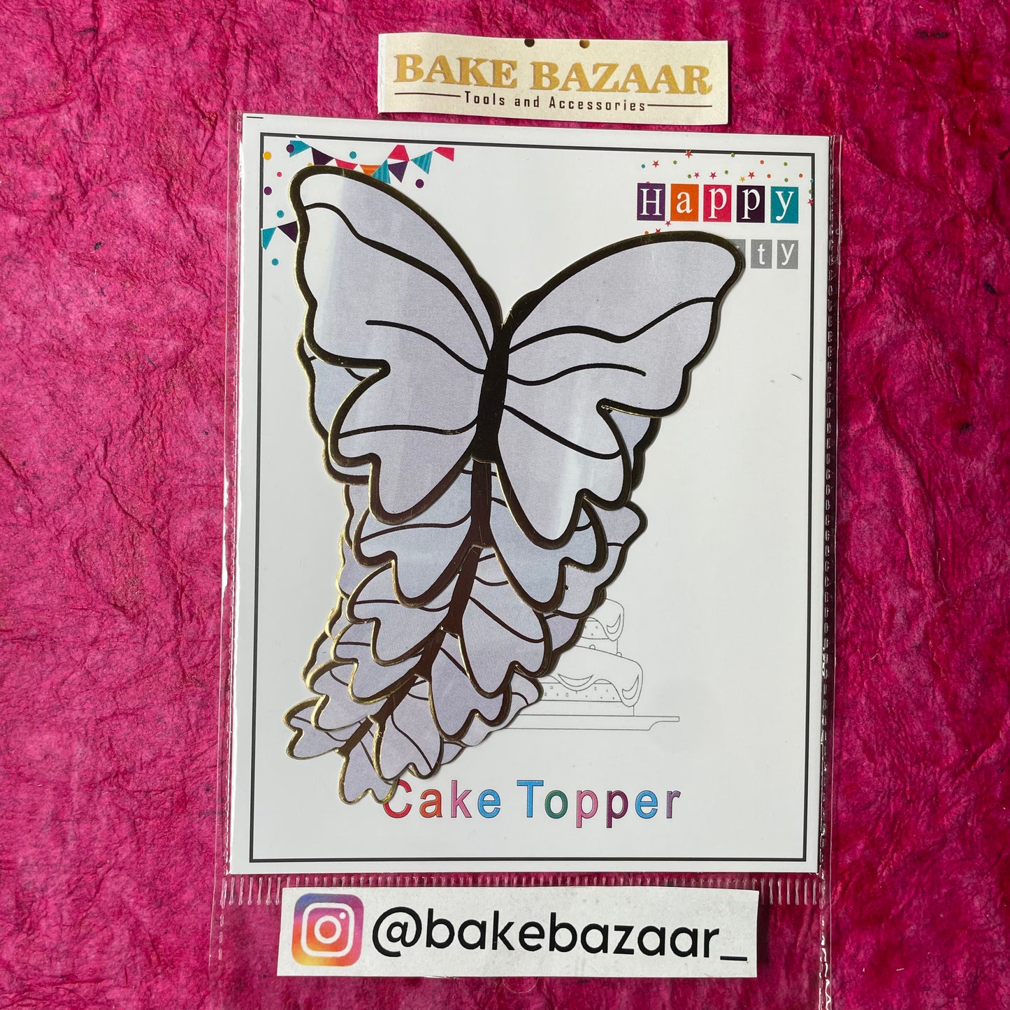 10pcs Grey Butterfly Paper Topper