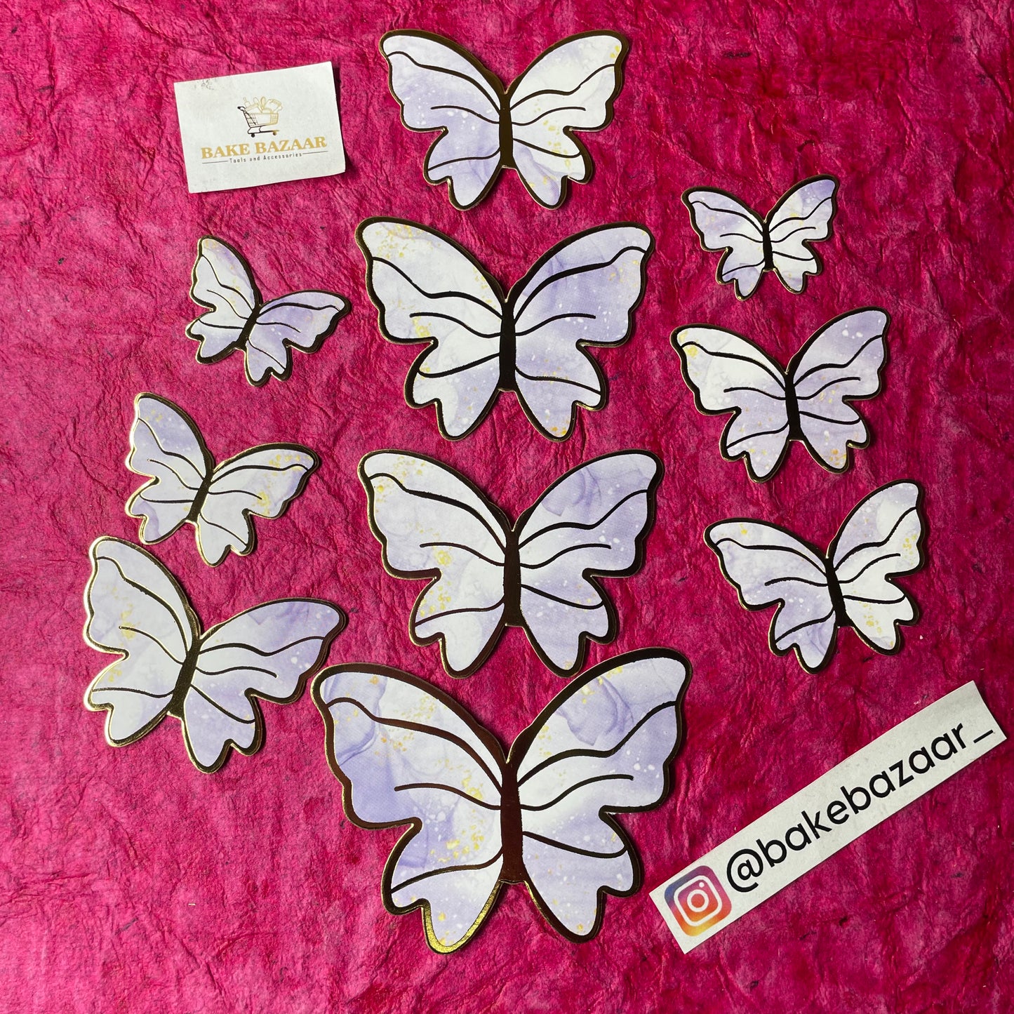 10pcs Multicolor Butterfly Paper Topper