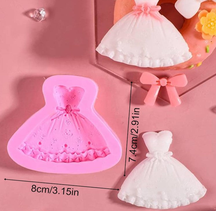 Wedding Dress Skirt Silicone Fondant Mould