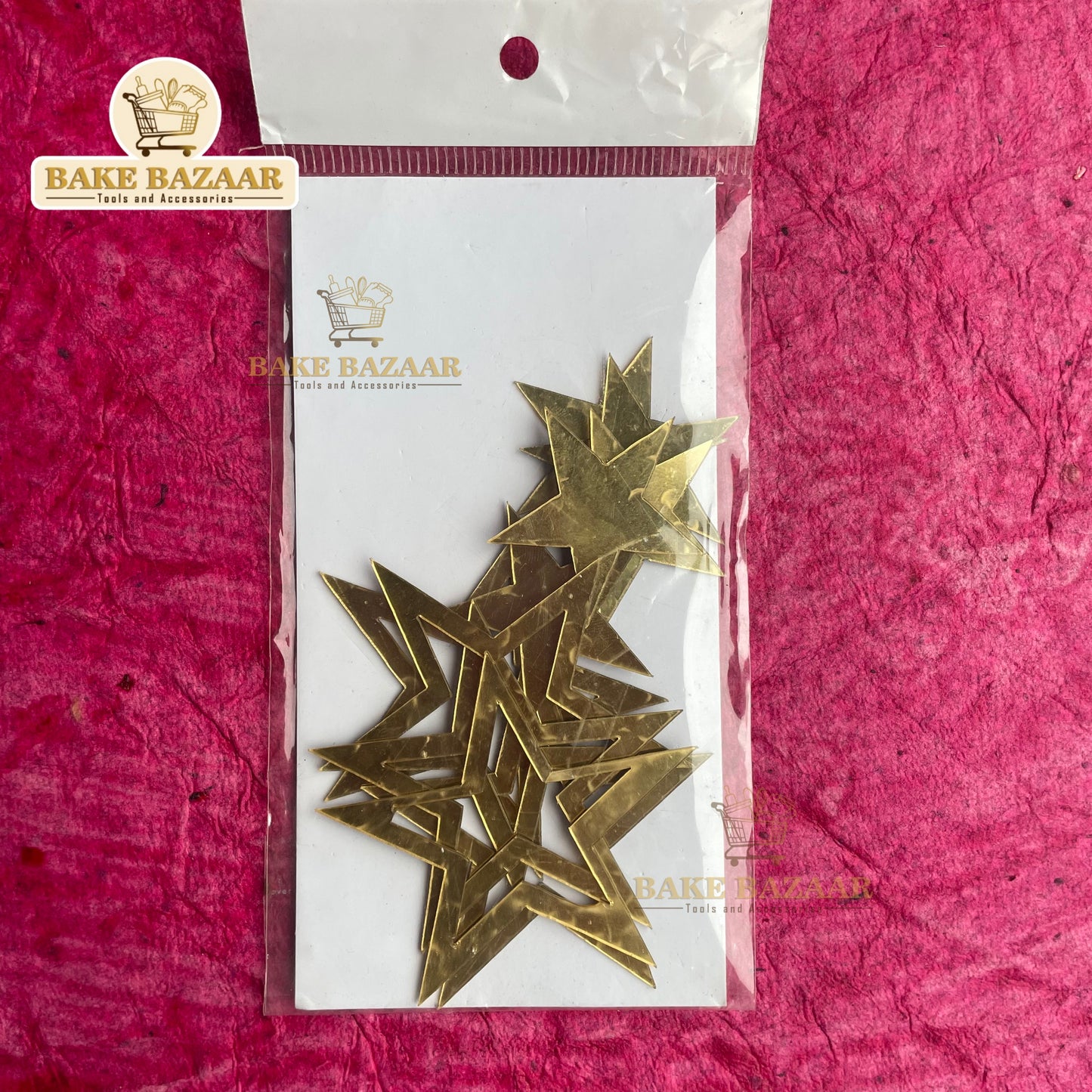 10pc Golden Acrylic Star Cutout