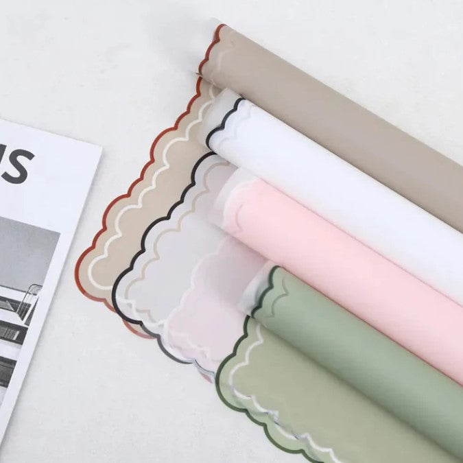 Premium Flower Wrapping Paper with Wavy Lines