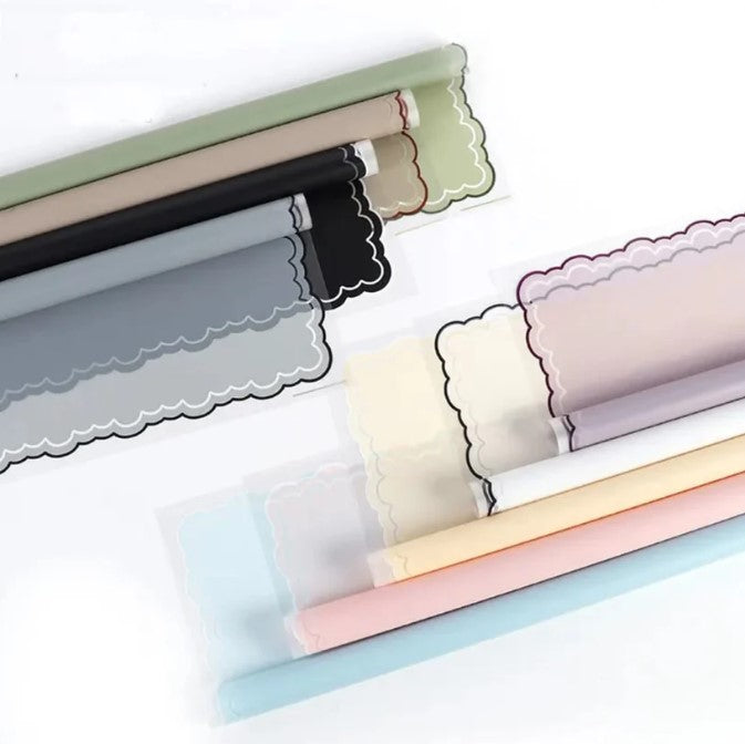 Premium Flower Wrapping Paper with Wavy Lines