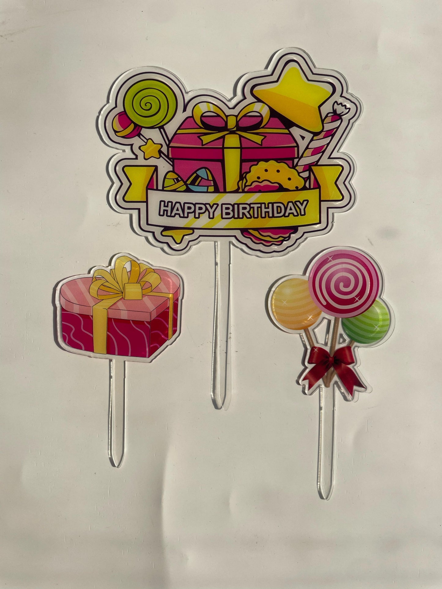 3pc Happy Birthday Gifts Topper