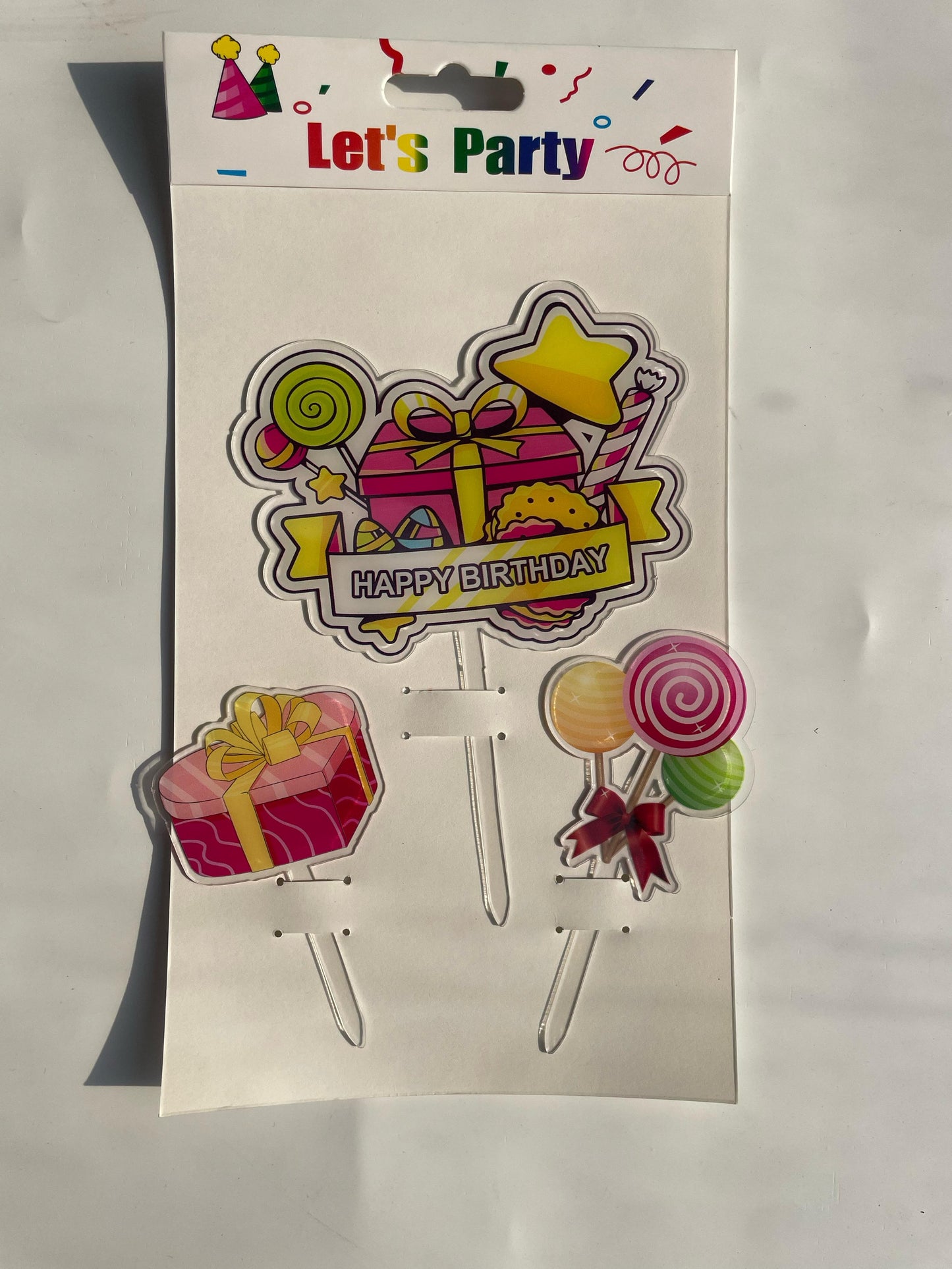 3pc Happy Birthday Gifts Topper