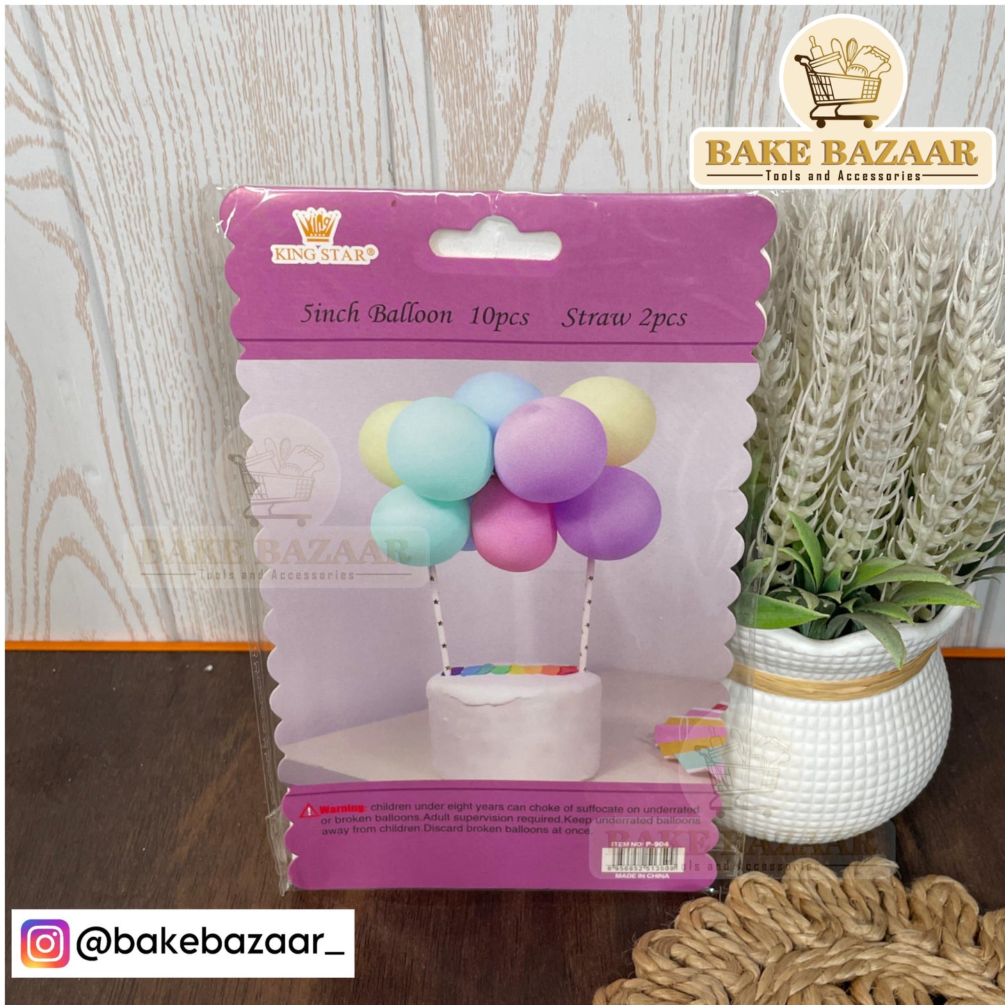 Solid Pastel Balloons Cake Toppers
