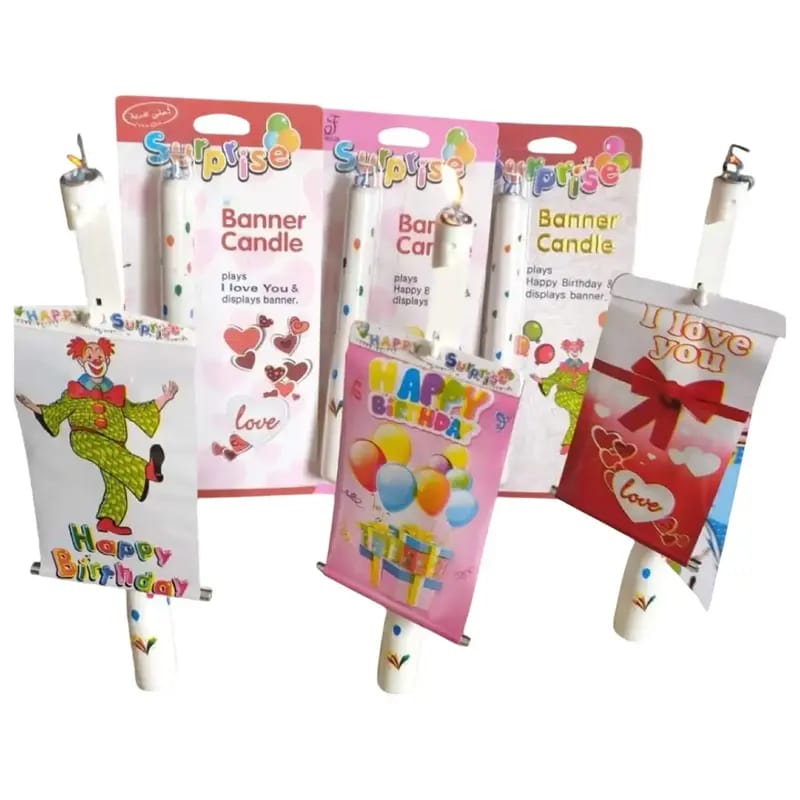 Surprise Musical Banner Candle