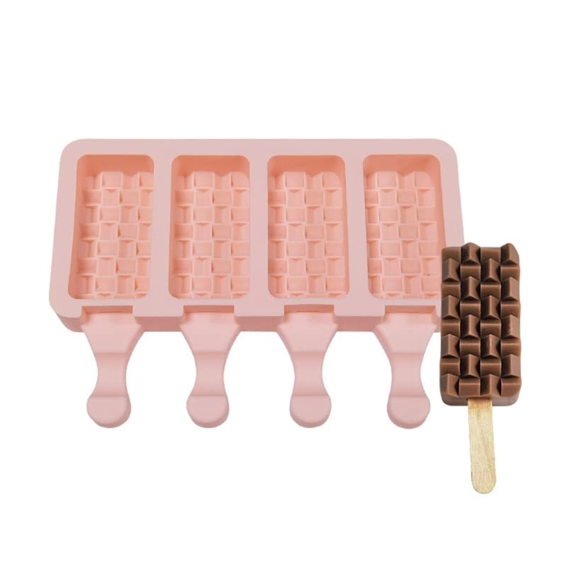 4 Cavity Weaving Popsicles Mold Non-stick Silicone Ice Cream Molds