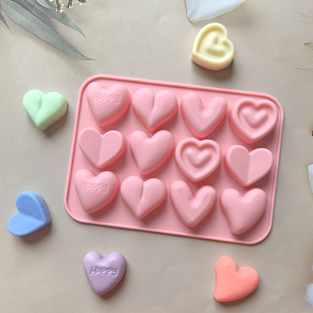 Silicon Heart Shape Chocolate Mold 12 Cavity