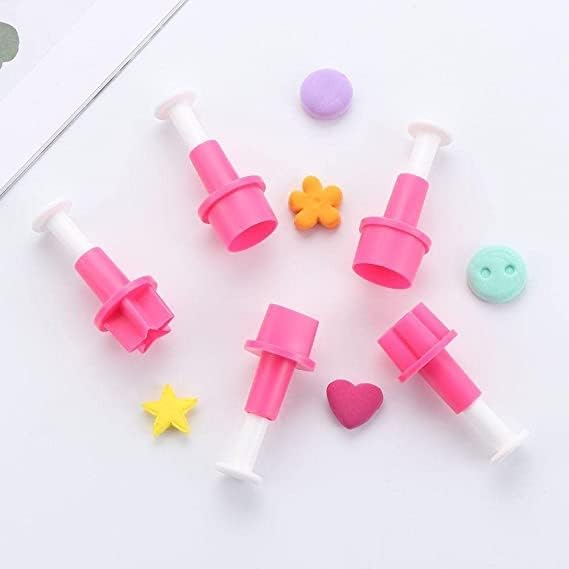 5-Piece Plunger Cutters, Button, Heart, Star, Circle & Plum Flower Shapes