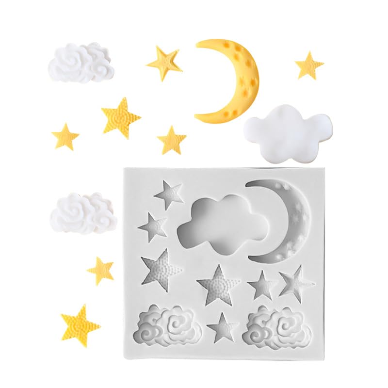 Star Moon Clouds Shaped Silicone Fondant Molds