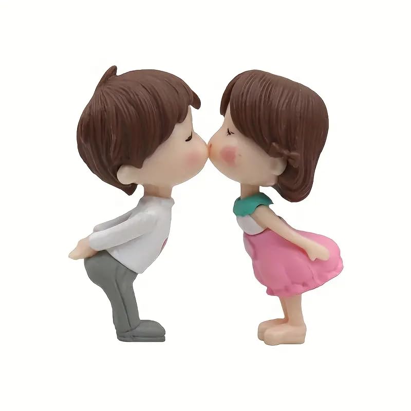 Romantic Love Kissing Couple Miniature for Valentines Day cake Decoration BBM045