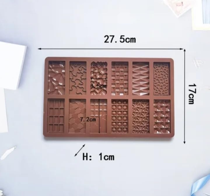 12 Different Designs Silicone Chocolate Bar Mold