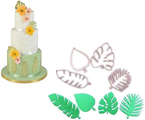 4 Pieces Tropical Leaf Cookie Cutter Shape Set