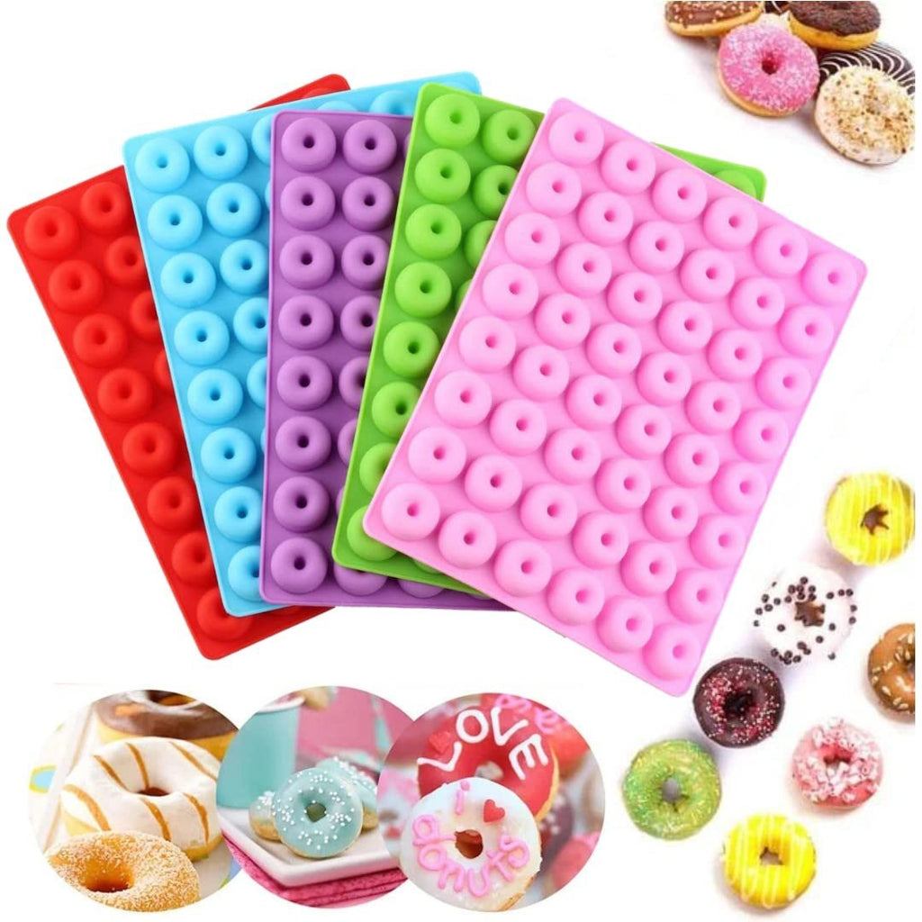Mini Donut Silicone Mold for Chocolate Making, Candy, and Gummy Drops (48 Cavity)