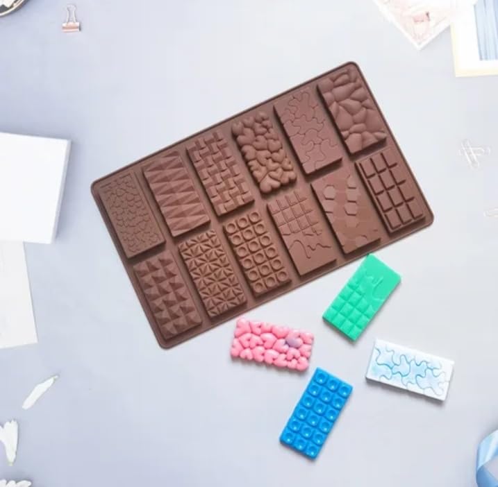 12 Different Designs Silicone Chocolate Bar Mold