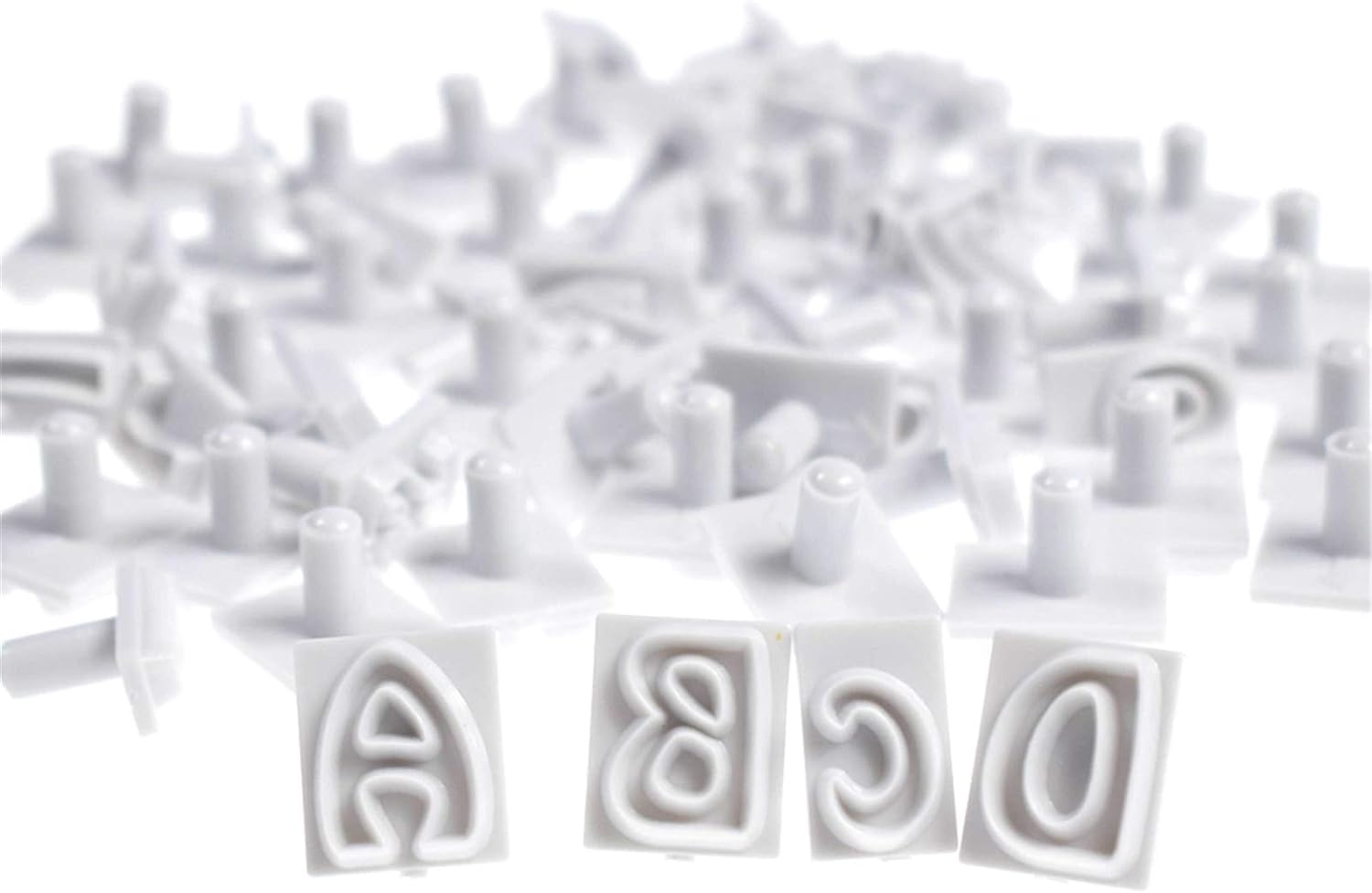 64 Pcs Mini Plastic Alphabet Cookie Cutter Set