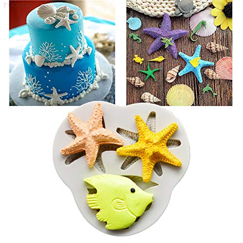 3in1 Starfish Fish Shape Silicone Fondant Mold