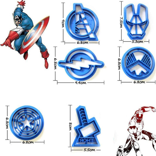 Avengers 6pcs Set Superhero Cookie  Fondant Pastry Cutter
