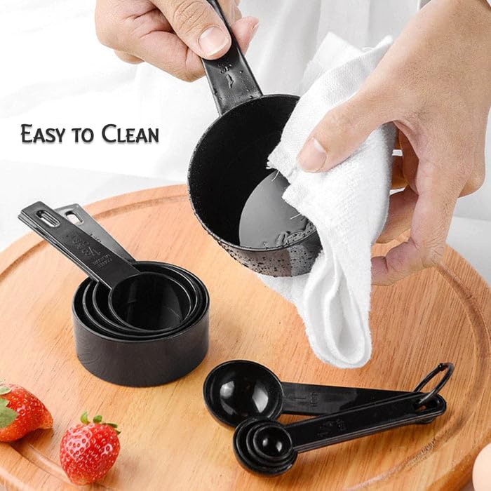 Plastic Measuring Spoons and Cups Set for Home Kitchen {8PCS}