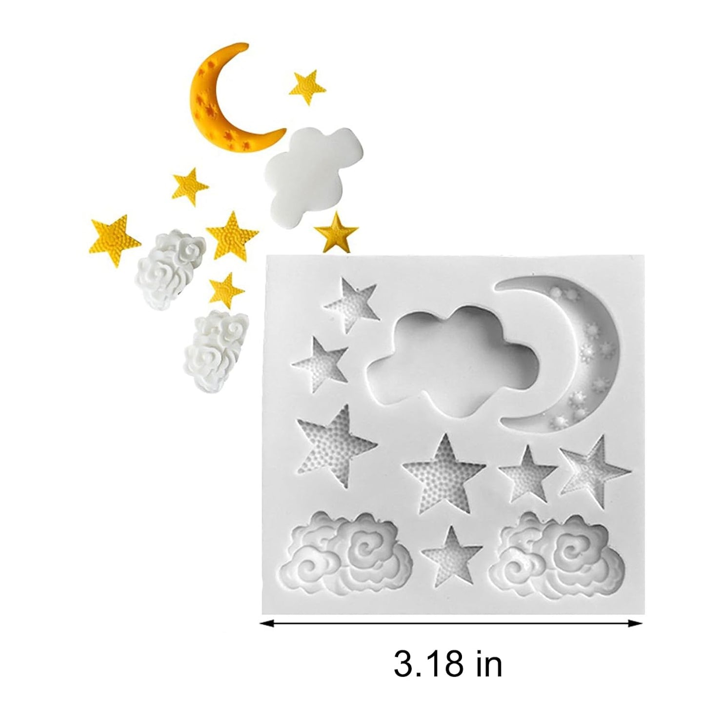 Star Moon Clouds Shaped Silicone Fondant Molds