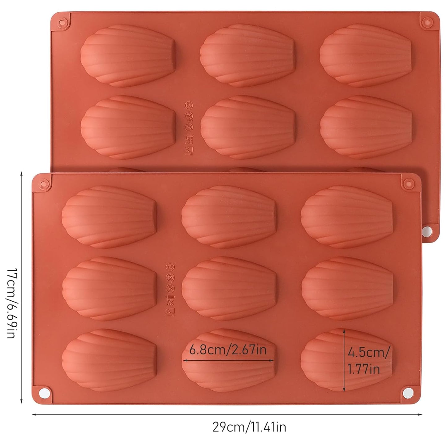 Silicone Madeleine Molds, 9 Cavity [1 PCS]