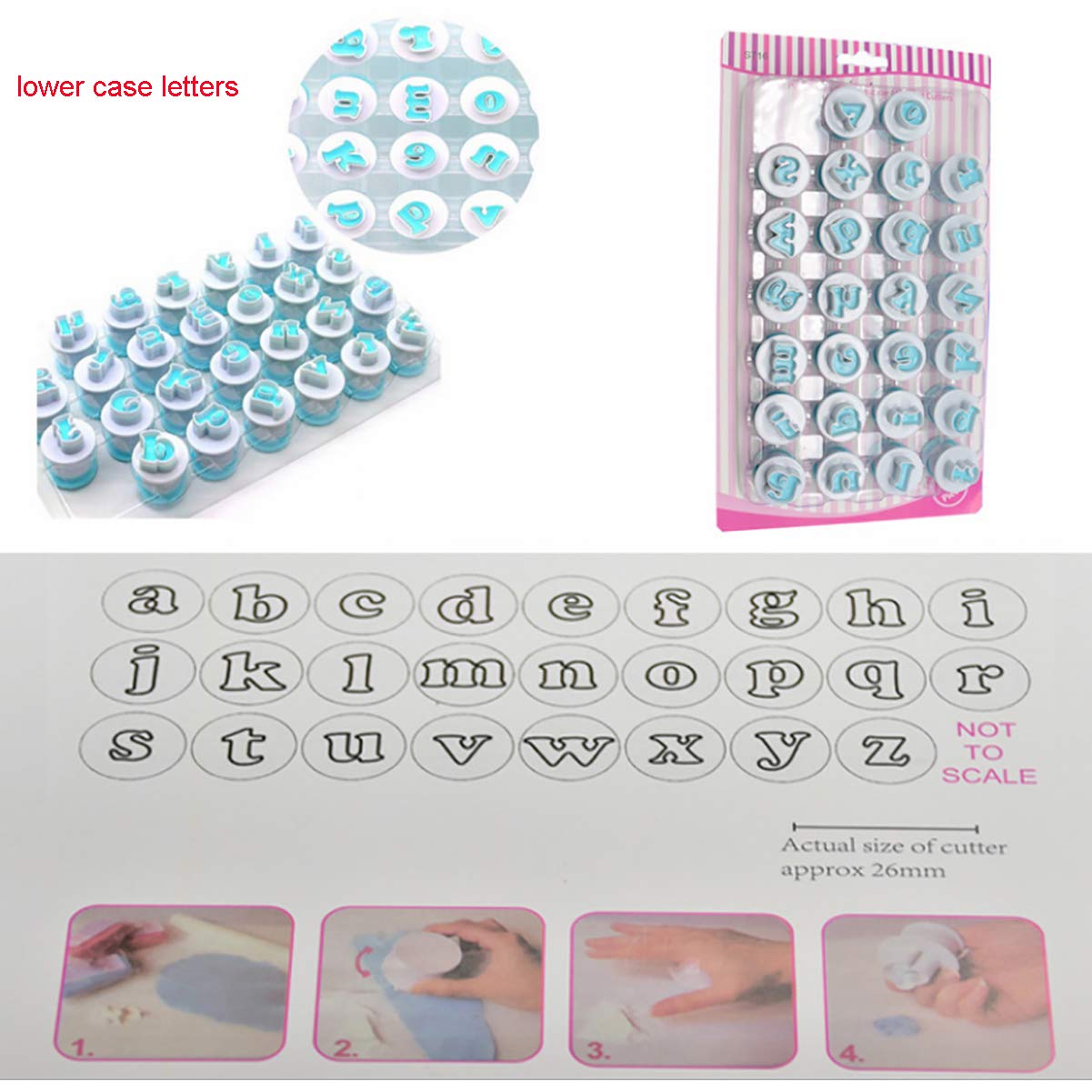 Lower Case Alphabet Fondant Letter Plunger