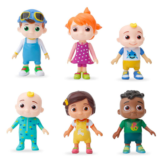 Cocomelon Mini Figures For Cake Toppers Set, 6 Pieces.