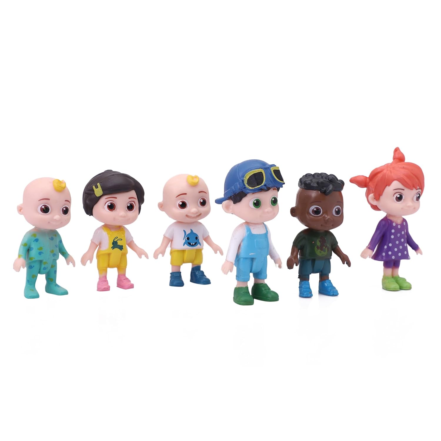 Cocomelon Mini Figures For Cake Toppers Set, 6 Pieces.