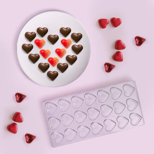 21 in 1 Heart Polycarbonate Chocolate Mold