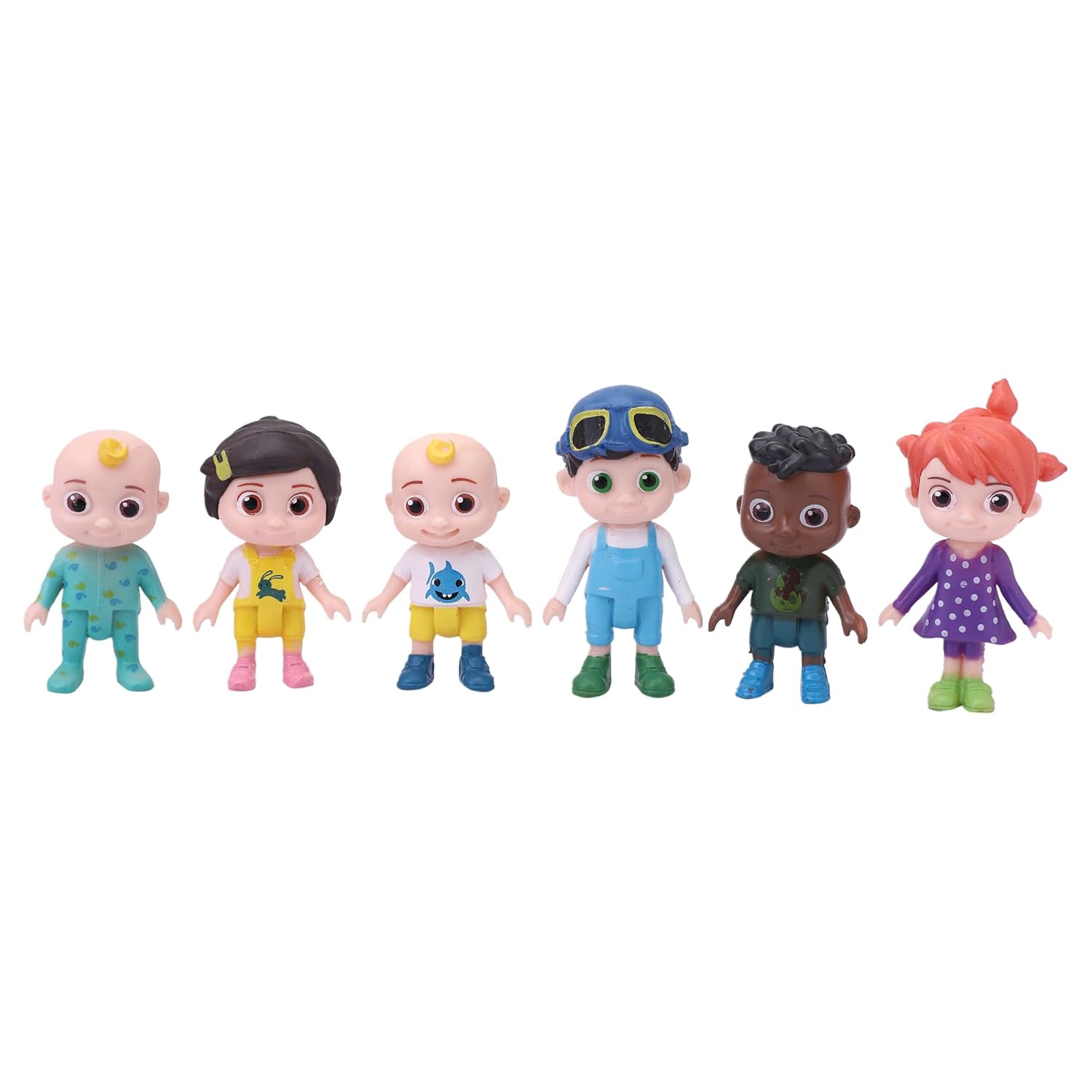 Cocomelon Mini Figures For Cake Toppers Set, 6 Pieces.