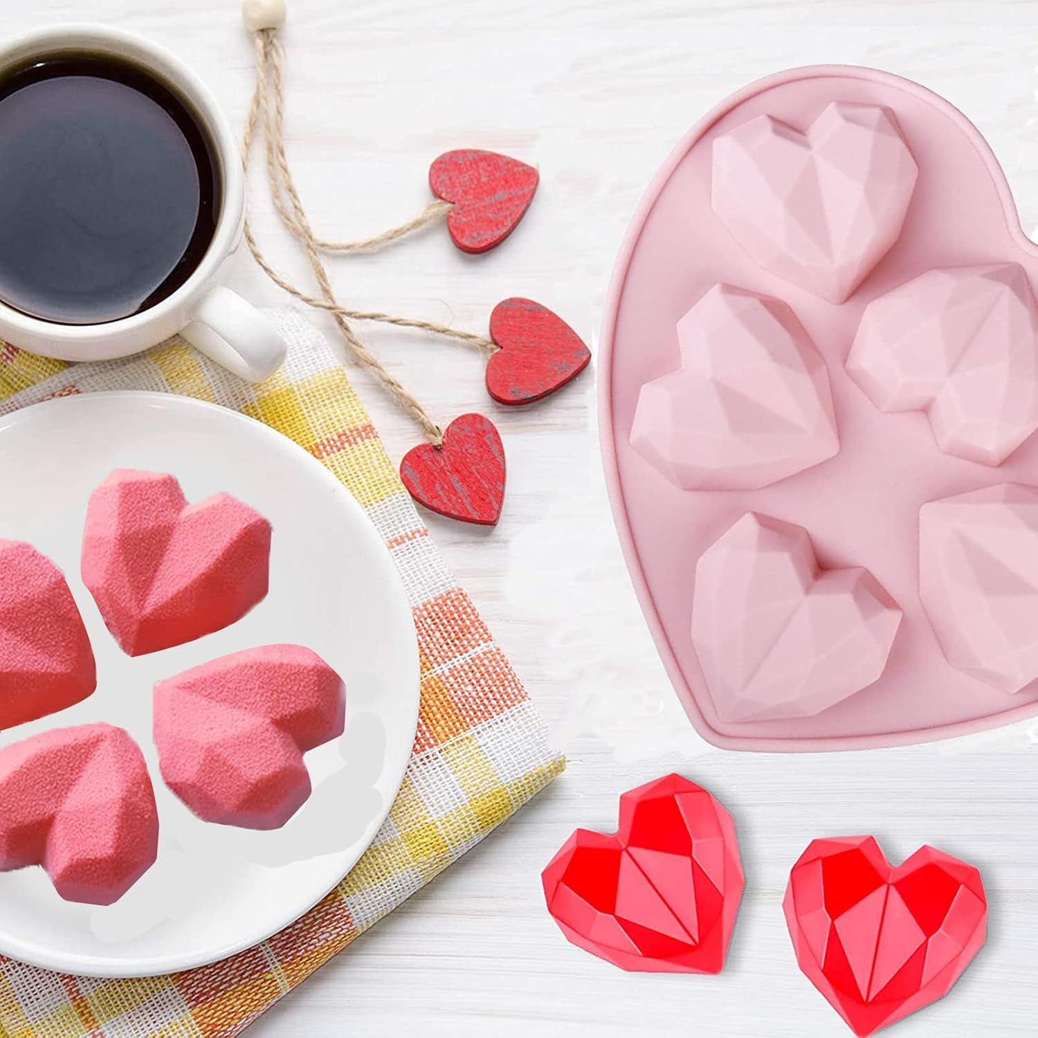 Geometric Diamond Heart Silicone Mold