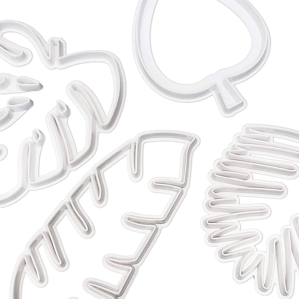 4 Pieces Tropical Leaf Cookie Cutter Shape Set