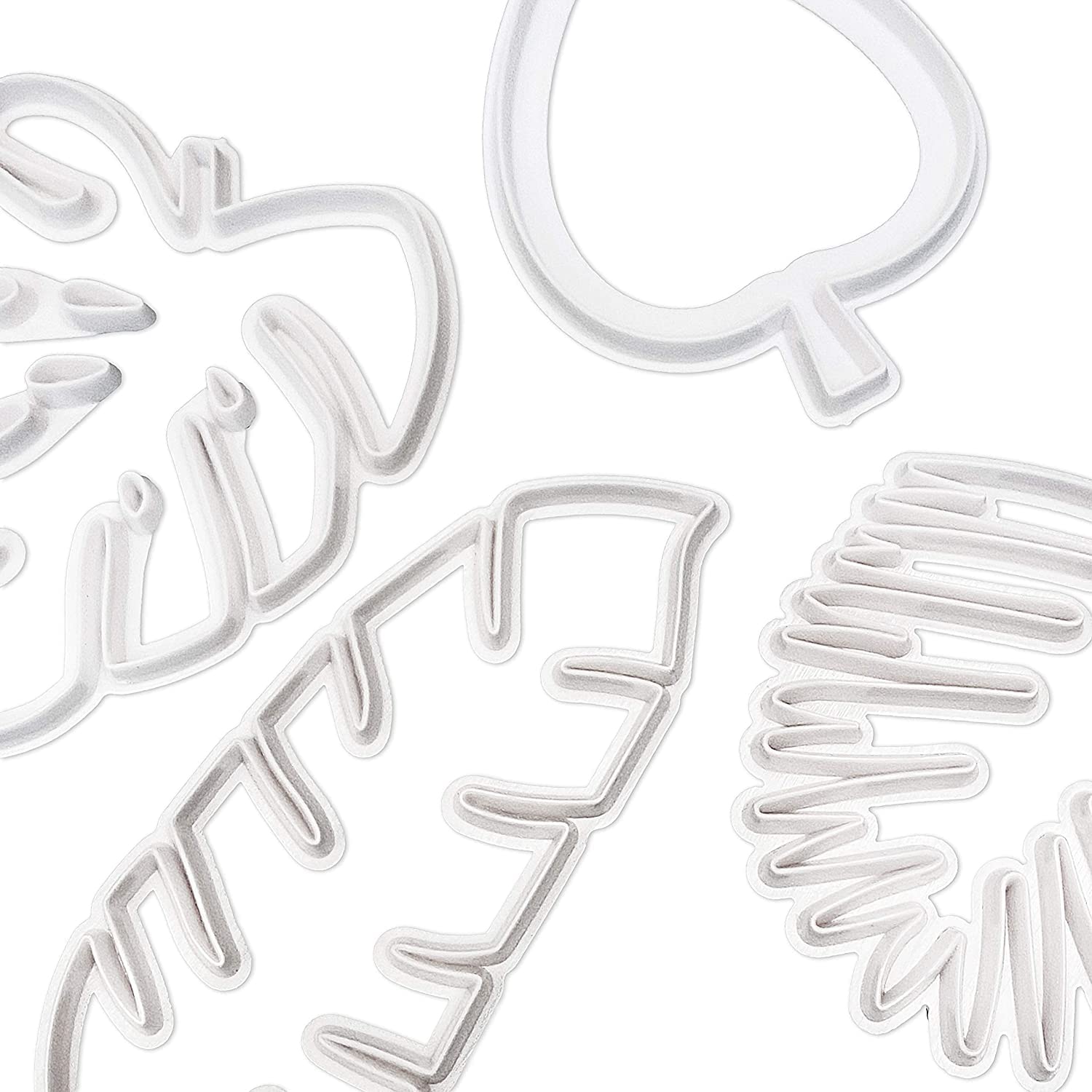 4 Pieces Tropical Leaf Cookie Cutter Shape Set