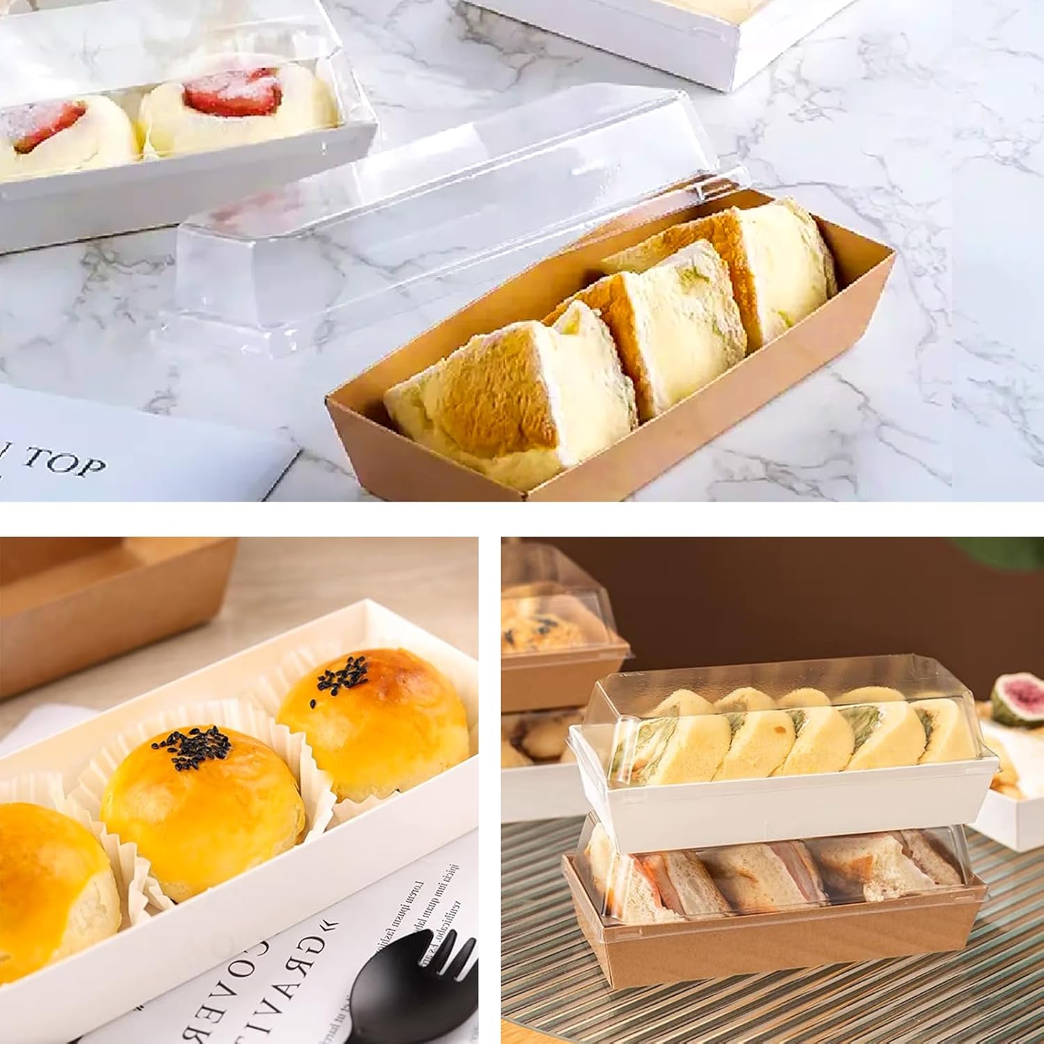 Disposable Rectangle Loaf with Lid (10 Pcs Pack)
