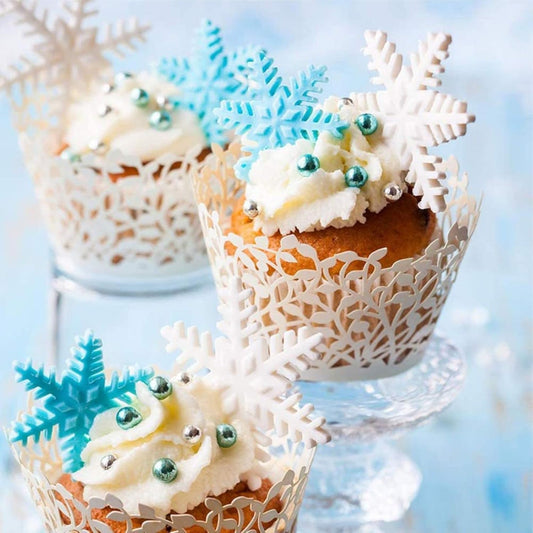 3pcs Snowflake Pattern Plunger Cake Cutter